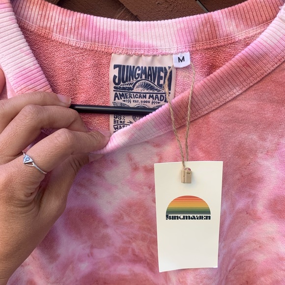 JUNGMAVEN sweater euc medium pink tie die sweatshirt - Picture 5 of 5